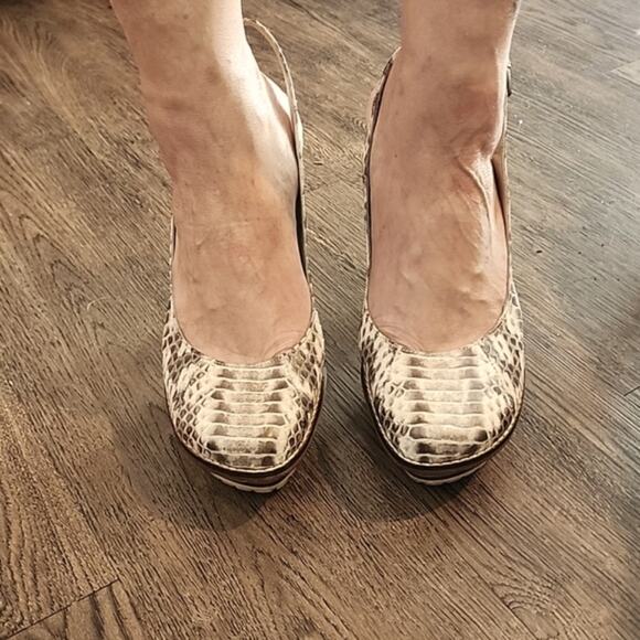 DONALD J PLINER STYLE# LISA SNAKE SKIN PLATFORM SLINGBACK WOMAN'S SIZE 10.☆SEXY☆ - Picture 3 of 16